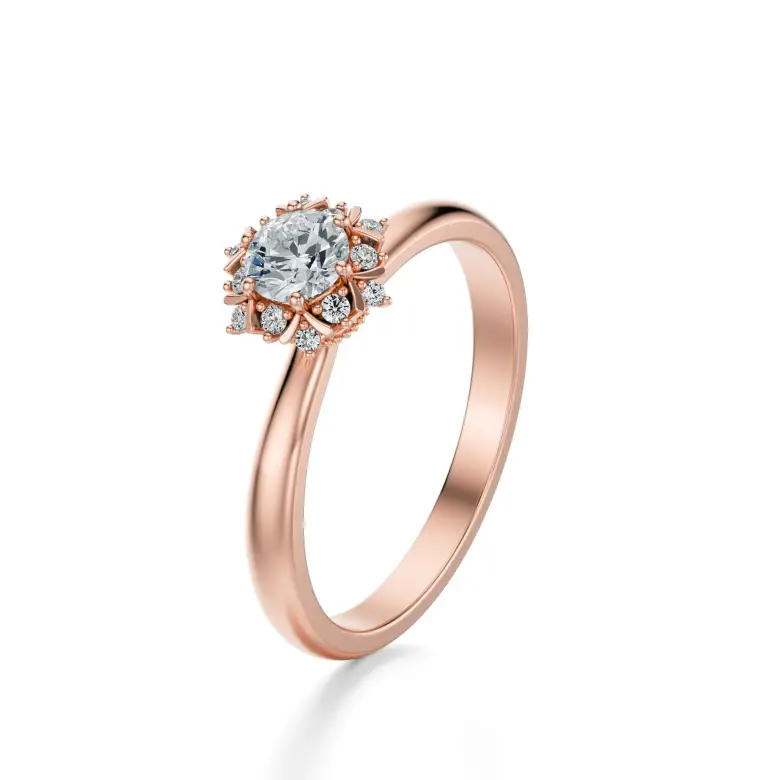 Pierścionek z różowego złota z diamentami AJPZ_081